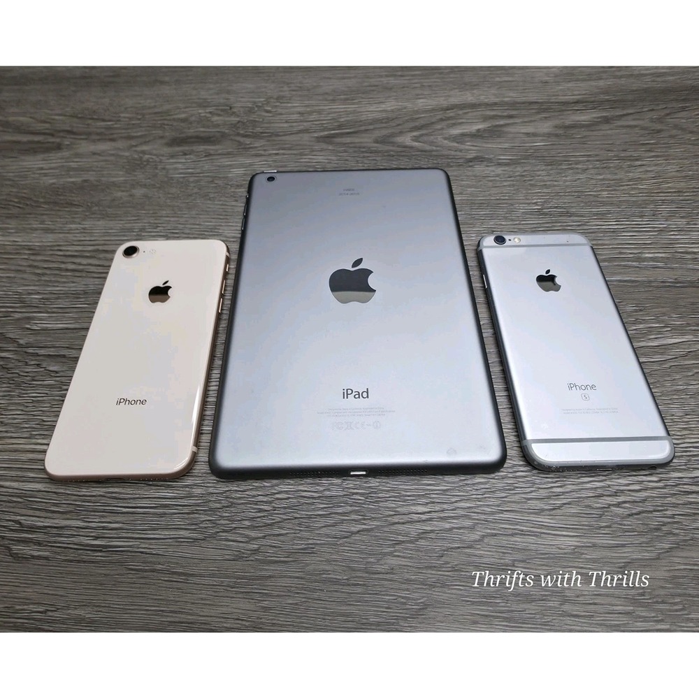 Apple Devices Lot - 1 IPad Mini + 2 IPhone (8 Rose Gold, 6s Silver) Parts/Repair